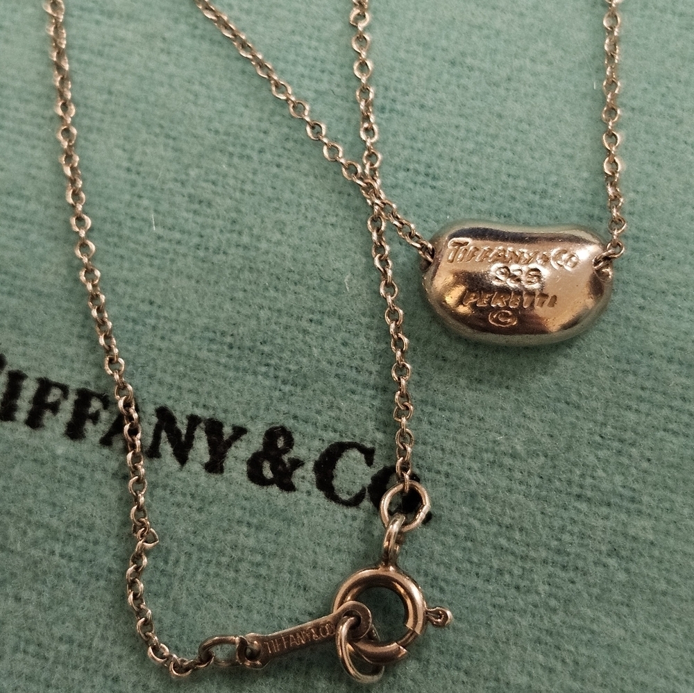 Tiffany & Co. 925 Sterling Silver Bean Pendant & 16" Chain FULL INCLUSION - Picture 7 of 12